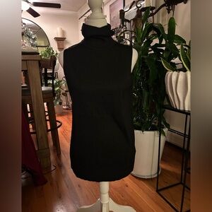 Joseph A Black Sleeveless Turtleneck Sweater
